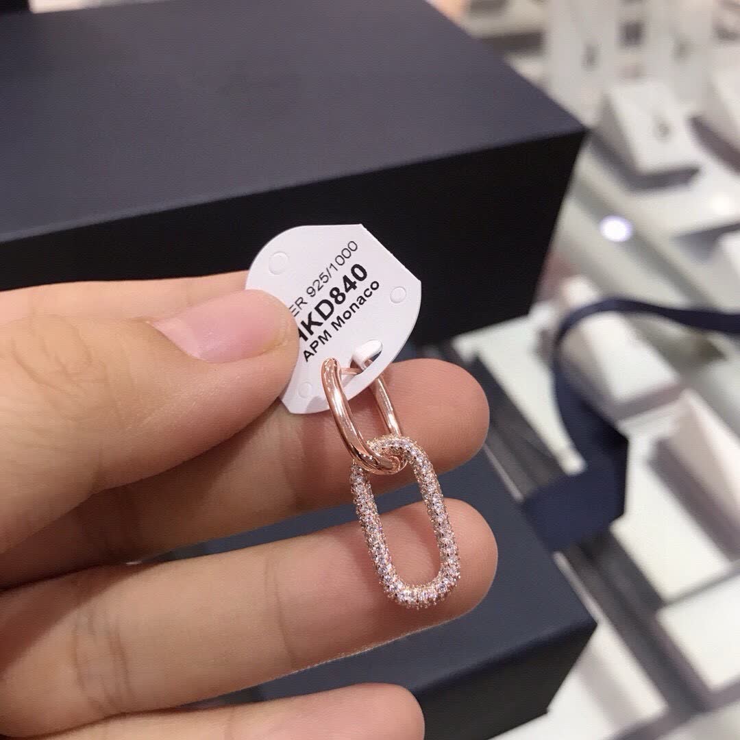 APM Monaco September New Item Officially Licensed Diamond Hoop Earring